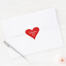 Corazón Rojo Amor Nombre y Monograma del Día de Sa