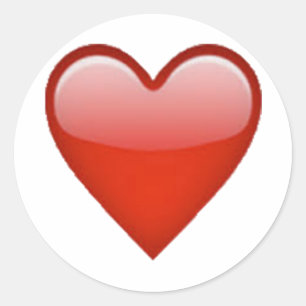 Pegatina Redonda Corazón Rojo - Emoji