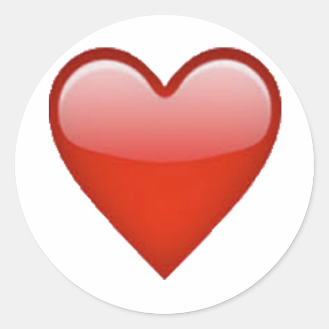 Pegatina Redonda Corazón Rojo - Emoji (Anverso)