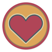 Corazón Rojo Retro Fondo Amarillo 