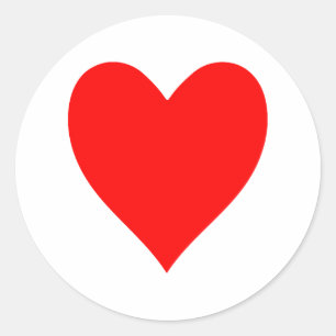 Pegatina Redonda Corazón Rojo Valentine