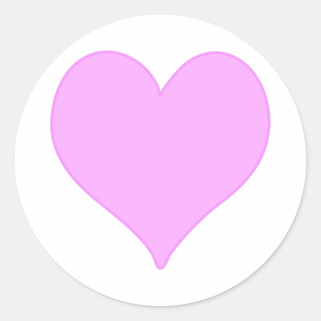Pegatina Redonda Corazón rosa (Anverso)
