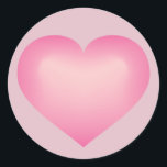Pegatina Redonda Corazón Rosa Fade<br><div class="desc">Este pegatina redondeado presenta un corazón rosa con forma y un centro blanco. Haga clic en "Personalizar" para cambiar el tamaño o la posición de la imagen del corazón de la desvanecimiento rosa, cambiar el color de fondo y/o agregar texto personalizado. Apropiado para duchas de bebé, bautizos y fiestas de...</div>