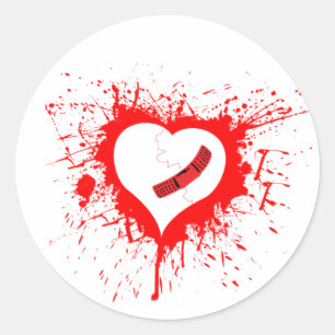 Pegatina Redonda Corazón roto