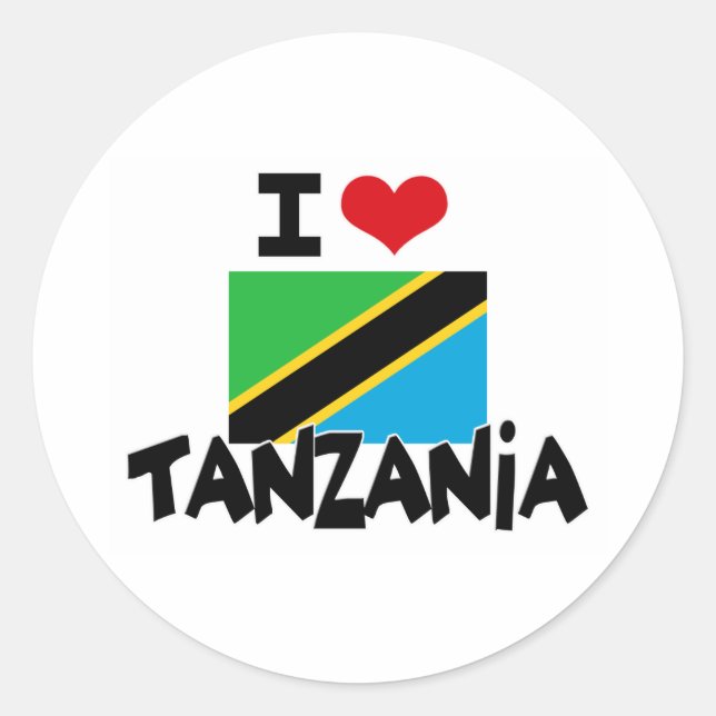 PEGATINA REDONDA CORAZÓN TANZANIA (Anverso)