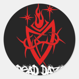 Pegatina Redonda Corazón tribal demoledor muerto