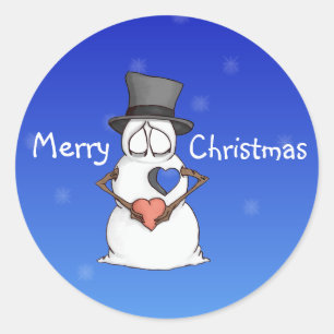 Pegatina Redonda Corazón U