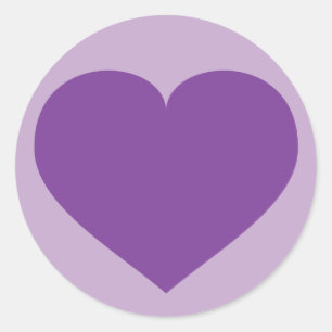 Pegatina Redonda Corazón violeta
