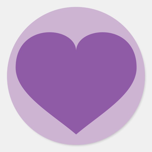 Pegatina Redonda Corazón violeta (Anverso)