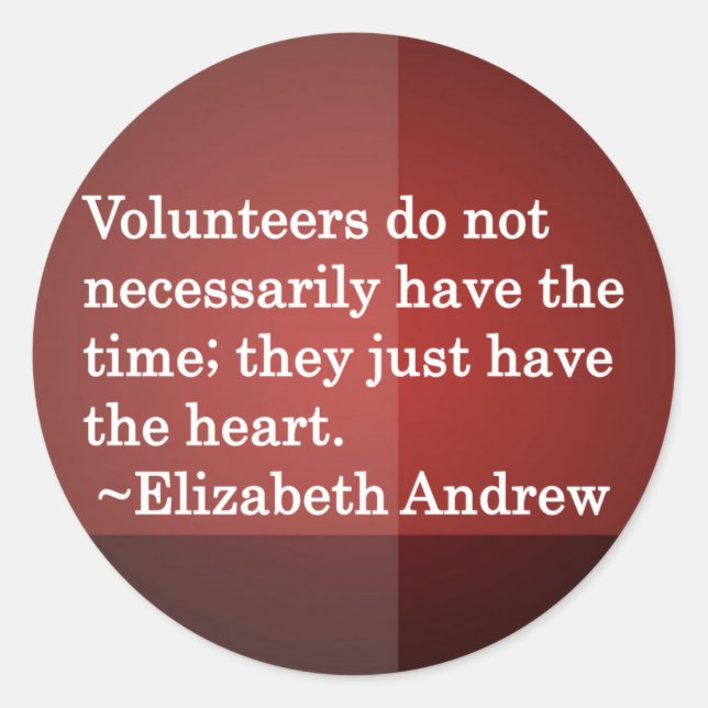 Pegatina Redonda Corazón voluntario (Anverso)