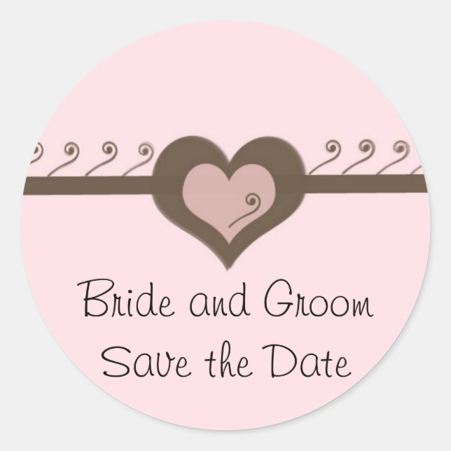 Pegatina Redonda Corazón y desplazamiento (Anverso)