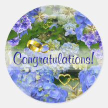 CORAZÓN Y HIDRANGEA ~ Selladores/Pegatinas de sobr