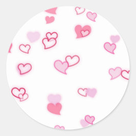 Pegatina Redonda Corazones