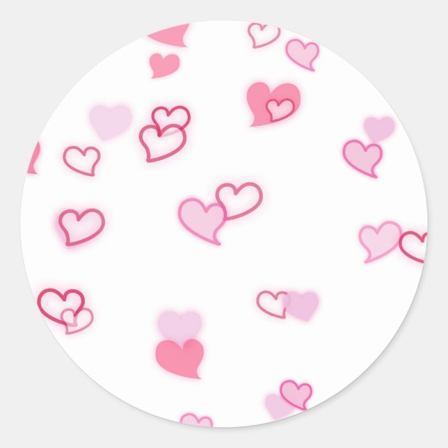 Pegatina Redonda Corazones (Anverso)
