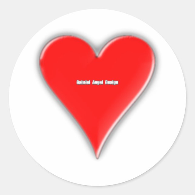 Pegatina Redonda Corazones (Anverso)