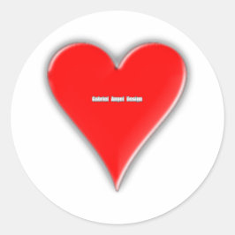 Pegatina Redonda Corazones