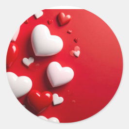 Pegatina Redonda corazones