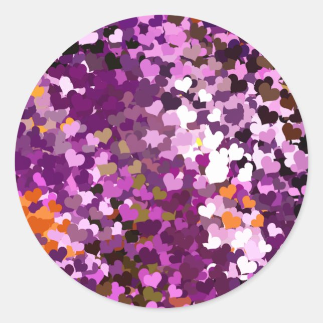 PEGATINA REDONDA CORAZONES (Anverso)