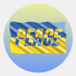 Pegatina Redonda Corazones azules y amarillos sobre las inspiracion