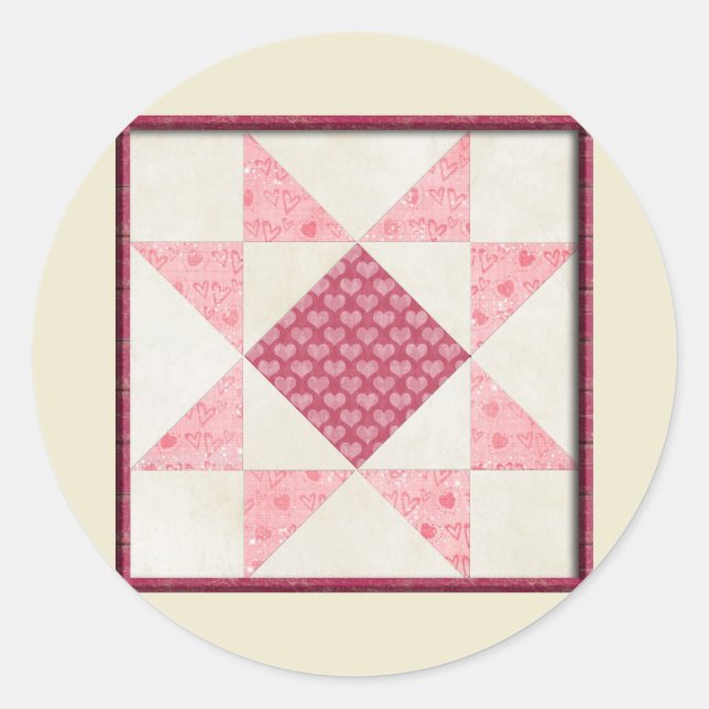 Pegatina Redonda Corazones de amor (Anverso)