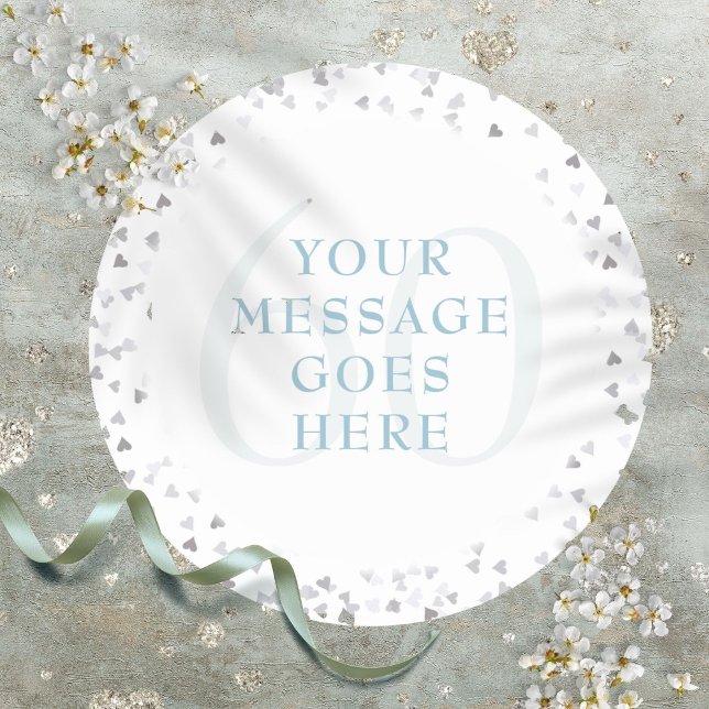 Pegatina Redonda Corazones de confeti del aniversario 60 (60th Anniversary Hearts Confetti Classic Round Sticker)