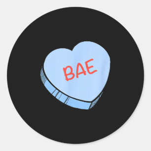 Pegatina Redonda Corazones de Conversación de San Valentín “bae”