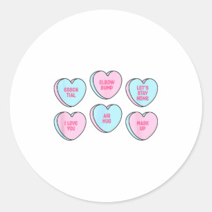Pegatina Redonda Corazones de Conversación Divertidos para el Día d