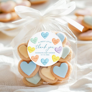Pegatina Redonda Corazones de Dulce Cariñito Gracias