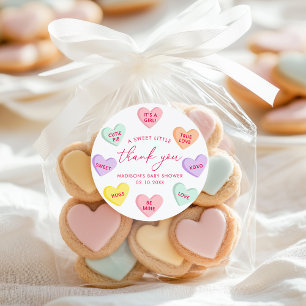 Pegatina Redonda Corazones de Dulce Cariño Gracias