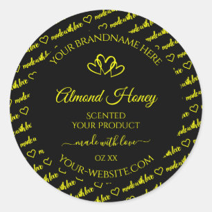 Pegatina Redonda Corazones de etiquetas de productos de nube de pal