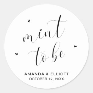 Pegatina Redonda Corazones De Menta Para Ser Regalo De Boda Mentas 