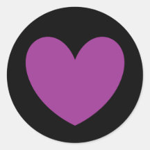 Corazones de polka púrpura en negro