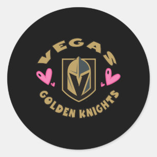 Pegatina Redonda Corazones de San Valentín de Vegas Golden Knights