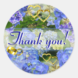 Pegatina Redonda CORAZONES E HIDRANGEAS ~ Selladores de sobres # 2