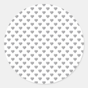 Pegatina Redonda Corazones gris de hormigón simétricos pequeños en 
