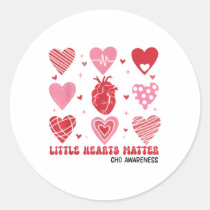 Pegatina Redonda Corazones Pequeños Concienciación Del Niño Anatomí