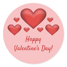 Corazones rojos y texto de feliz día de San Valent