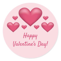Corazones rosados y texto de feliz día de San Vale