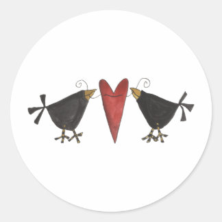 Pegatina Redonda Corazones y Corazón