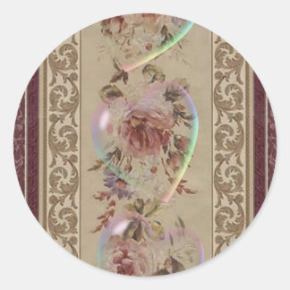 PEGATINA REDONDA CORAZONES Y ROSAS TRANSPARENTES DE SHARON SHARPE