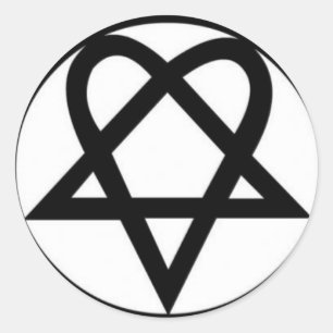 Pegatina Redonda corazónHIM