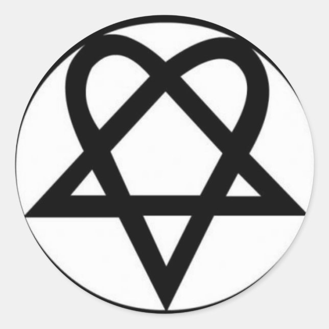 Pegatina Redonda corazónHIM (Anverso)