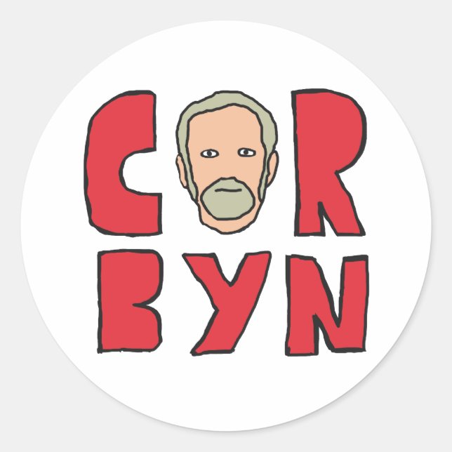 Pegatina Redonda Corbyn (Anverso)