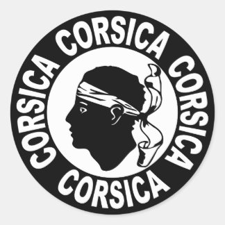 Pegatina Redonda Córcega - Corsica
