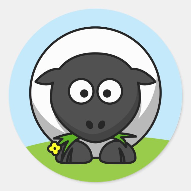 Pegatina Redonda Cordero Personalizado lindo (Anverso)