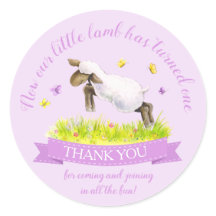 Cordero primaveral lindo púrpura cumpleaños gracia