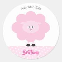 Cordero rosado lindo adorable regresa a la escuela