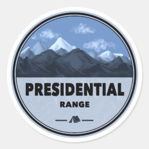 Pegatina Redonda Cordillera Presidential Camping New Hampshire