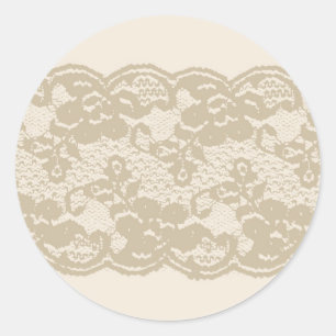Pegatina Redonda Cordón beige