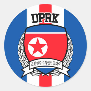 Pegatina Redonda Corea del Norte
